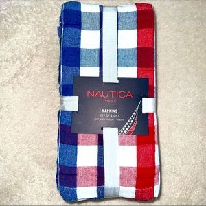 Nautica Cloth napkins set of 8 red blue white 4th of July Patriotic